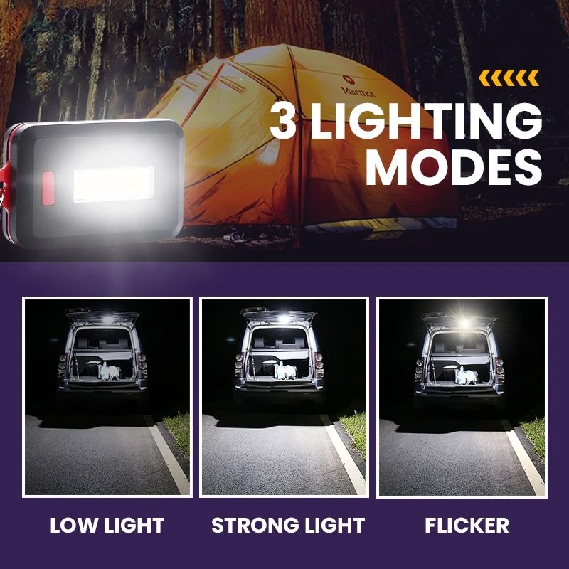 Đèn Pin LED COB Mini Ánh Sáng Trắng Có Móc Khóa 3 Chế Độ Sáng Màu Sắc Ngẫu Nhiên Tiện Dụng Cho Hoạt Động Ngoài Trời