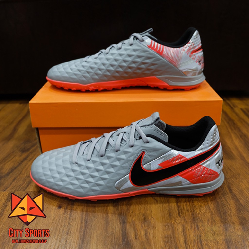 Giày đá bóng sân cỏ nhân tạo Nike Tiempo Legend VIII Academy TF – Grey/Laser Crimson/Black AT6100 906