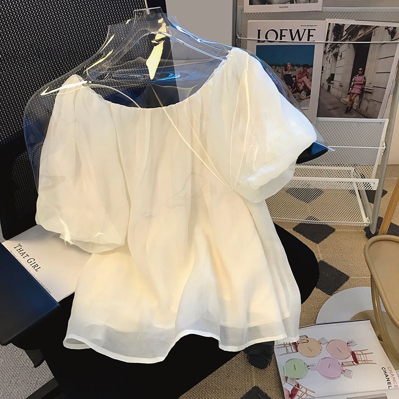 Áo Sơ Mi Chiffon Tay Phồng Dáng Rộng Thời Trang Mùa Hè Mới Cho Nữ