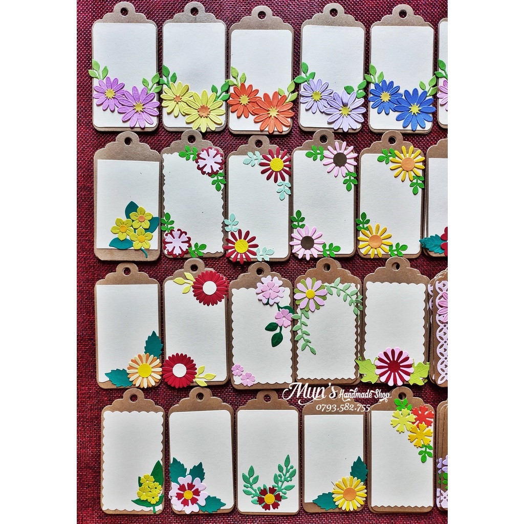 23 mẫu Tag thông điệp / Bookmark handmade dạng treo, kẹp đánh dấu sách - Tặng kèm dây thừng