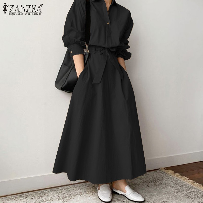 ZANZEA Đầm Maxi Tay Ngắn Thời Trang Cho Nữ | BigBuy360 - bigbuy360.vn