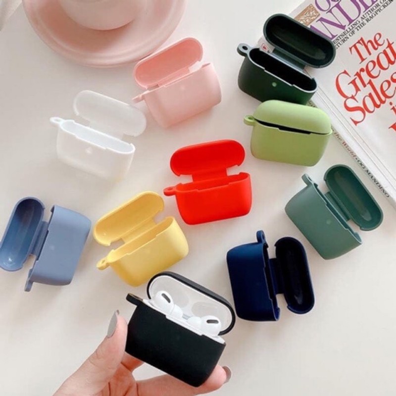 Case Airpods Pro trơn chất liệu silicon dẻo, vỏ ốp đựng bảo vệ tai nghe bluetooth Airpod