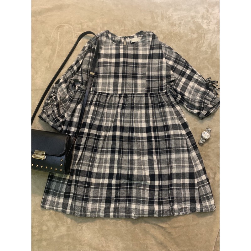 đầm kẻ zara kid auth thanh lý