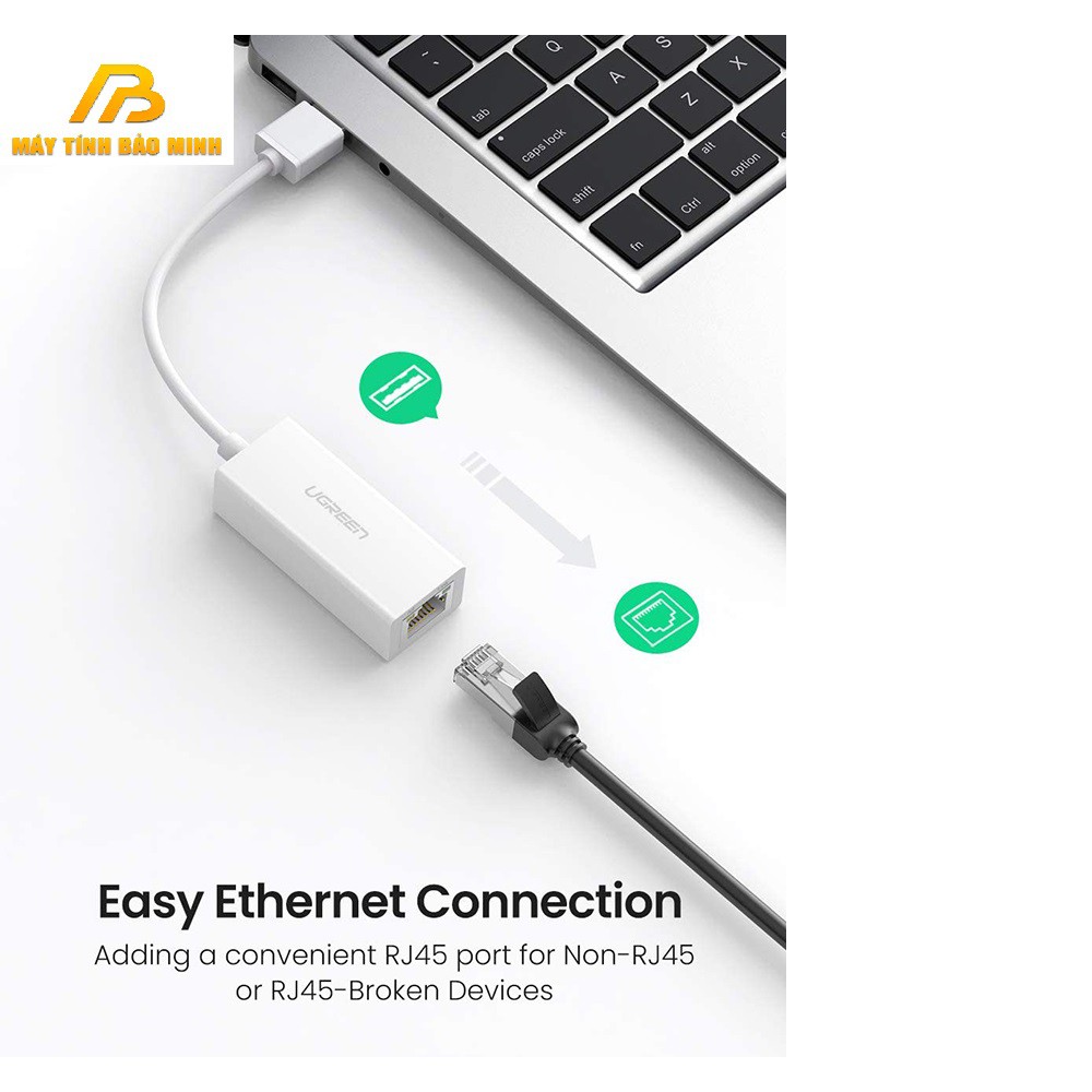 USB 2.0 to Lan RJ45 UGREEN 20253 Dành cho PC, Macbook - Hàng Chính Hãng | BigBuy360 - bigbuy360.vn