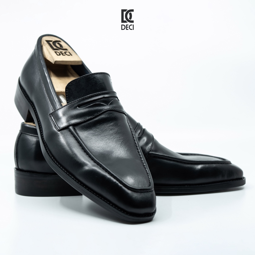 Giày tây công sở DECI màu đen dòng giày Loafer giày lười BROGUE 21