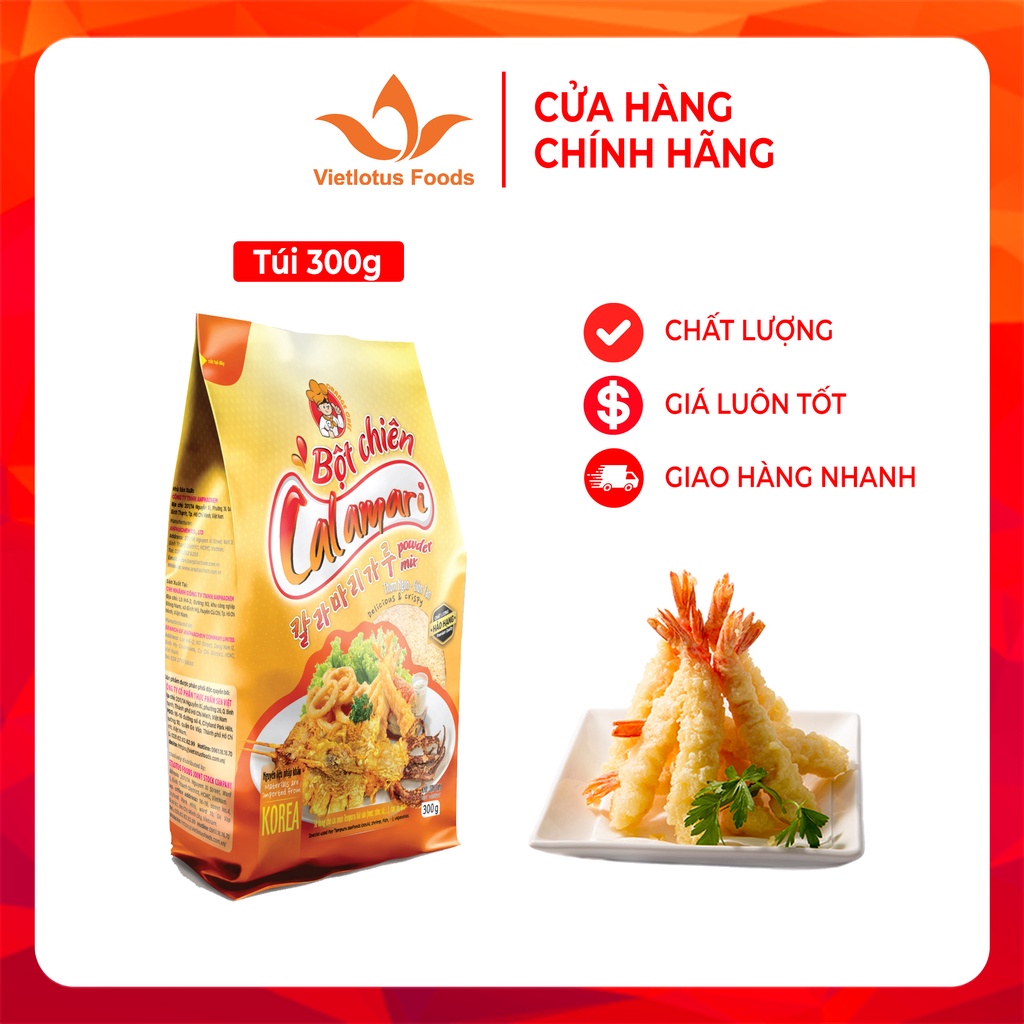 Bột chiên Hải sản Tempura - Calamari Powder Mix 300gr/ túi - Nguyên liệu nhập khẩu Hàn Quốc