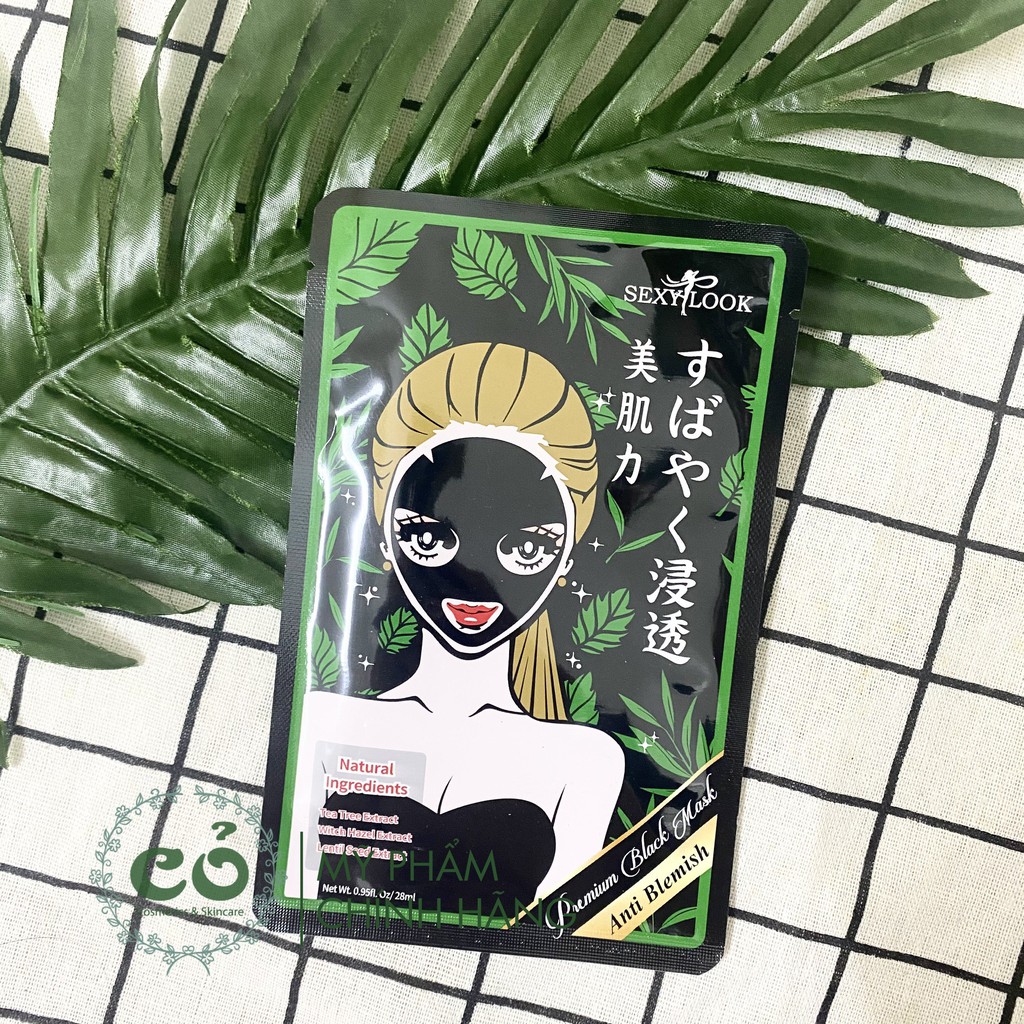 Mặt Nạ Tràm Trà Giảm Mụn SexyLook Tea Tree Anti Blemish Black Facial Mask