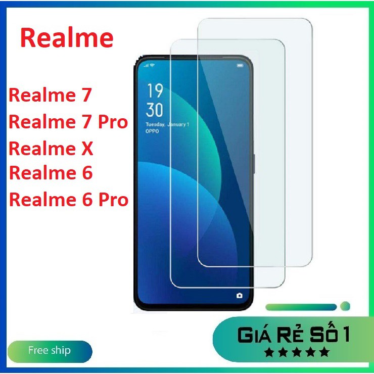 Kính cường lực Realme 2 Pro 5 Pro 3 Pro 6 Pro 5i 5s 6s 6i 7i 7 Pro 8 Pro Trong suốt không full màn hình [THT]