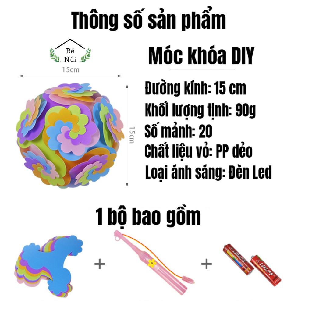 Đồ chơi tháo lắp IQ nhiều màu sắc hình đèn lồng tăng khả năng sáng tạo khéo léo