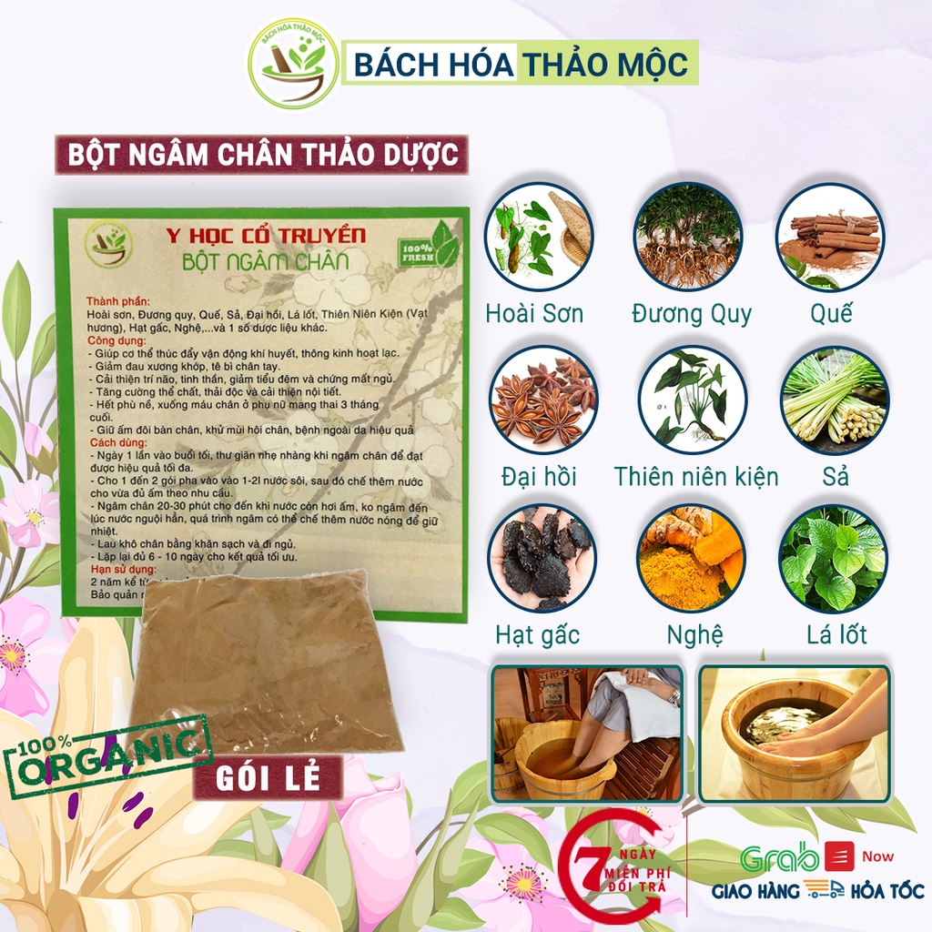 Gói Bột Ngâm Chân Thảo Dược Thuốc Bắc Thông Kinh Hoạt Lạc Giảm Đau Xương Khớp Cải Thiện Giấc Ngủ