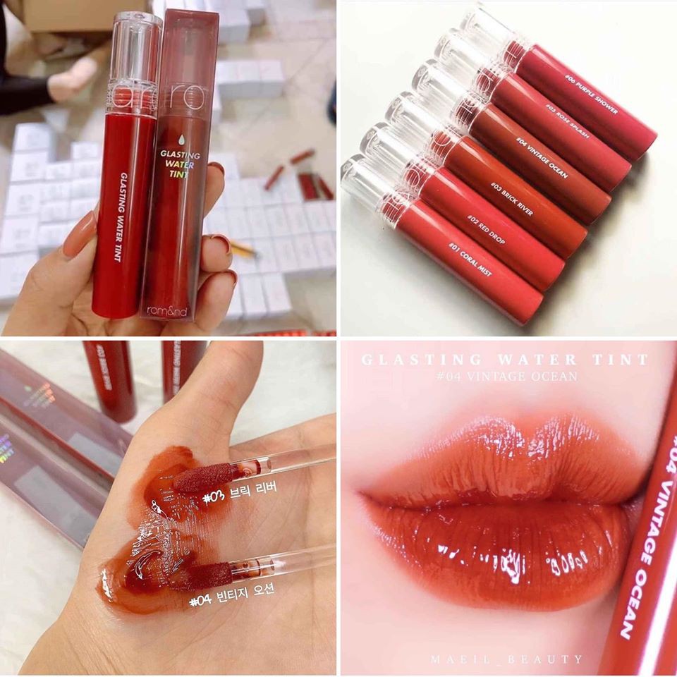 [Đủ màu-Có sẵn] Son tint nước siêu lì Romand Glasting Water Tint