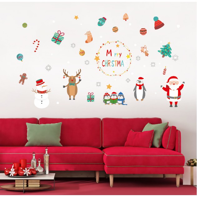 Decal trang trí Noel - Vẫy tay chào đón 1 mùa lễ Giang Sinh