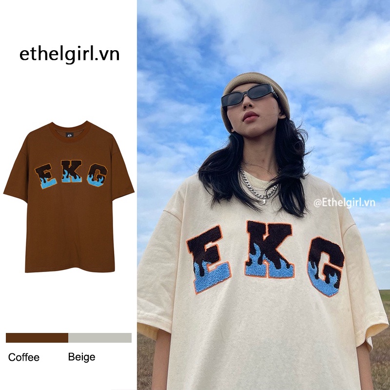 Áo Thun Ngắn Tay Dáng Rộng Phong Cách Đường Phố Mỹ Cá Tính Cho Nữ