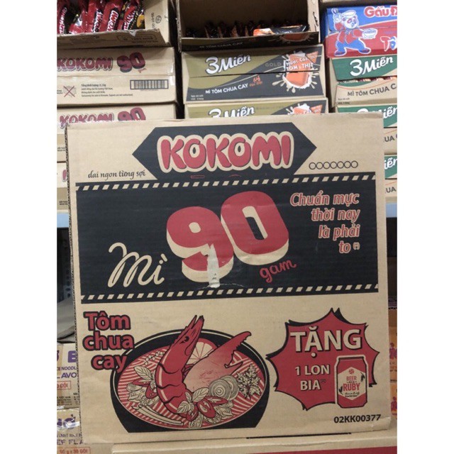 Thùng mì kokomi đại 90 tôm chua cay 30gói