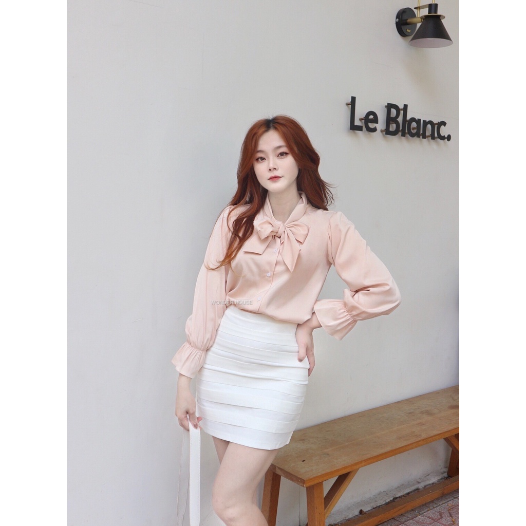 Váy quần WONDER HOUSE xếp ly ngang chất kaki mềm công sở, dạo phố nữ tính - Bae skirt