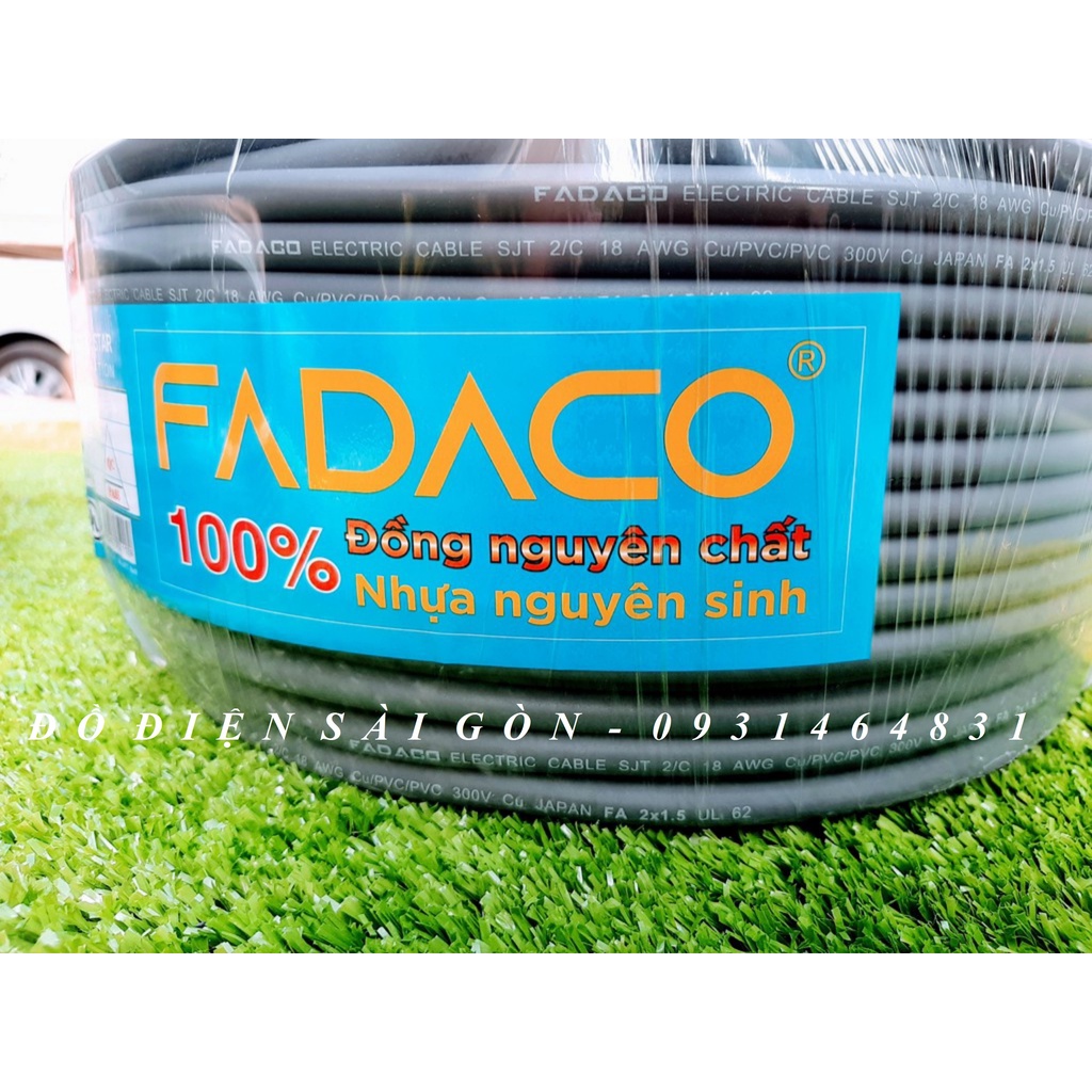 100 Met dây điện đôi Fadaco tròn xám 2 vỏ bọc 2x1.0