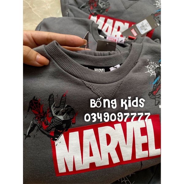 Bộ Nỉ Bé Trai M@RVEL Xám PR