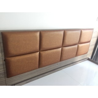 Tấm Ốp Bọc Nệm Da handmade Màu Nâu và Kích Thước Tùy Chọn Gắn Đầu Giường - Trang Trí Phòng Ngủ