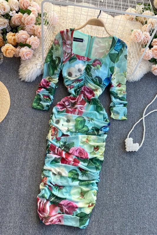 Váy voan ôm gợi cảm đầm hoa bèo ôm body