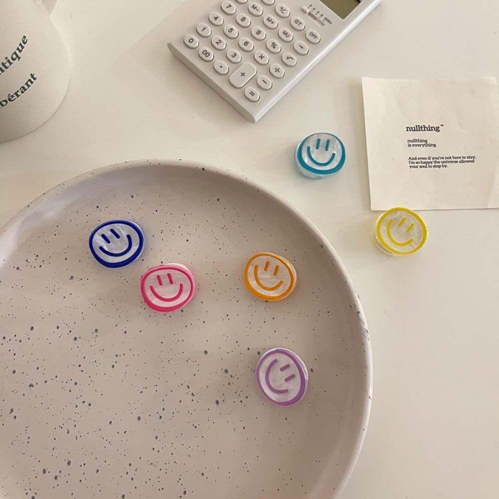 Kẹp Tóc Mini Hình Mặt Cười Màu Sắc Ngọt Ngào Đơn Giản Cho Nữ