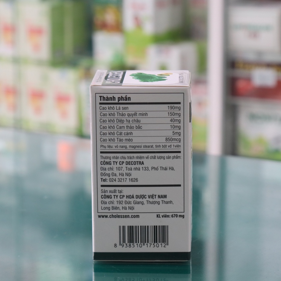 Cholessen – hỗ trợ làm giảm cholesterol trong máu, hỗ trợ làm giảm tình trạng gan nhiễm mỡ, bệnh tim mạch(Lọ 30 viên)