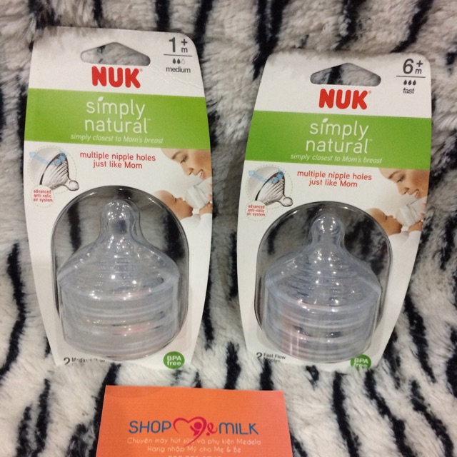 Núm Ti Bình Sữa Nuk Simply Natural