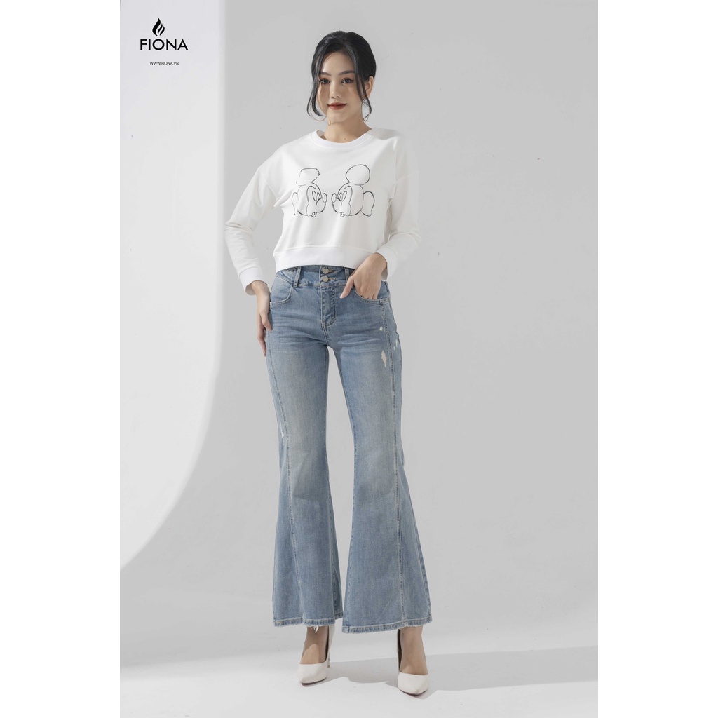 Áo nỉ nữ Croptop FIONA, áo thu đông nữ, áo nỉ cổ tròn dài tay in họa tiết con vật F520895