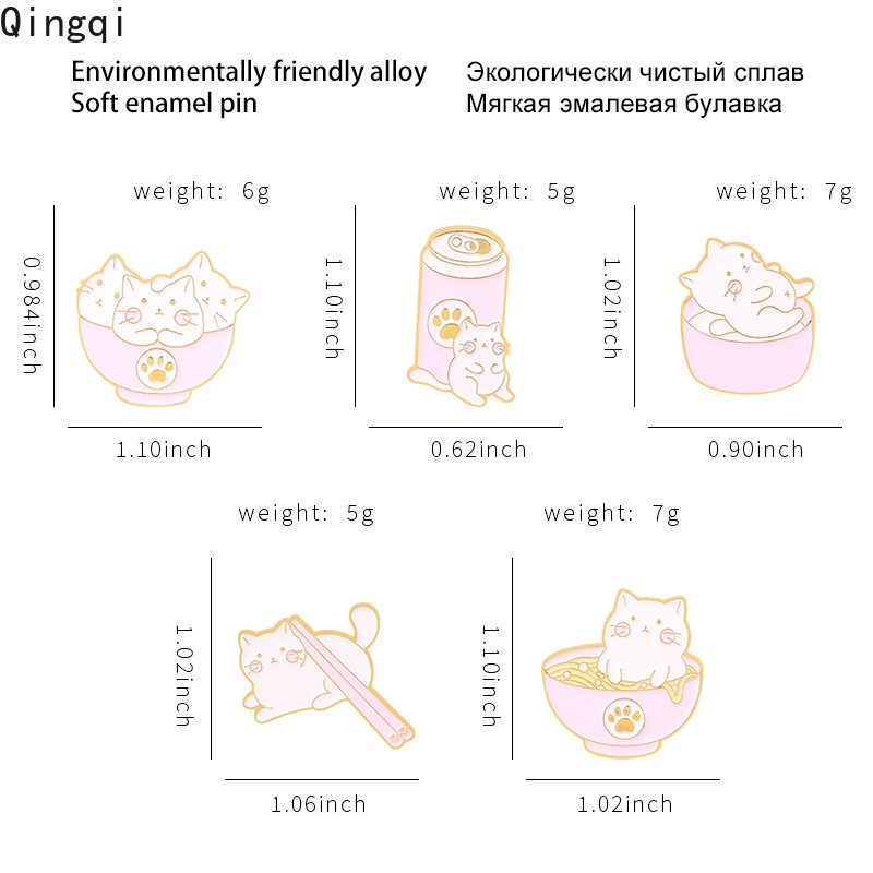 Huy hiệu cài áo Miss Zoe hình chú mèo hồng ngọt ngào dễ thương