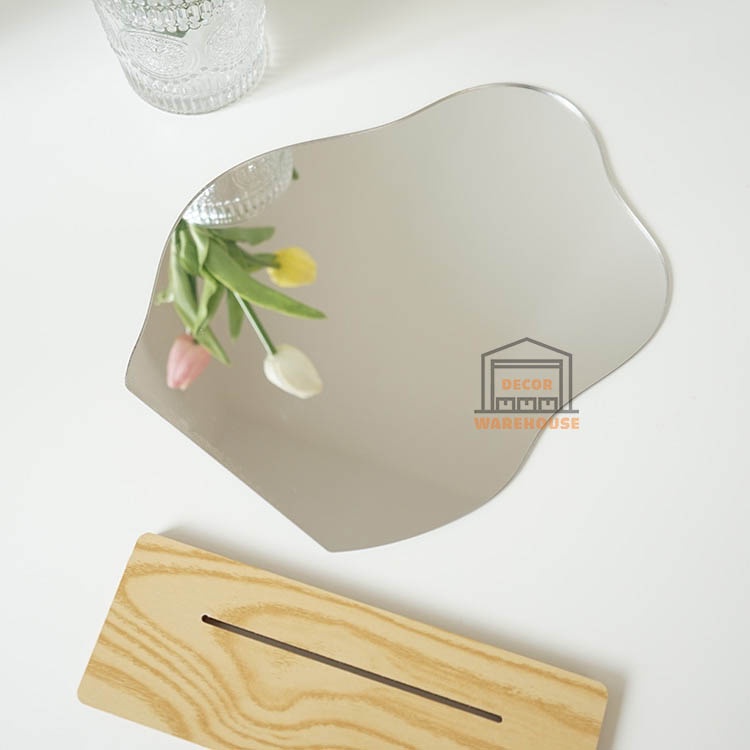 [BÁN SỈ] Gương trừu tượng hình hạt đậu, hình mây đế gỗ để bàn trang trí bàn học bàn làm việc vintage Hàn Quốc giá rẻ