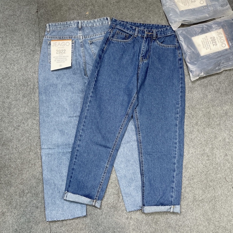 Quần baggy jean cắt lai - 2 màu đậm nhạt có kèm hình và clip chính chủ