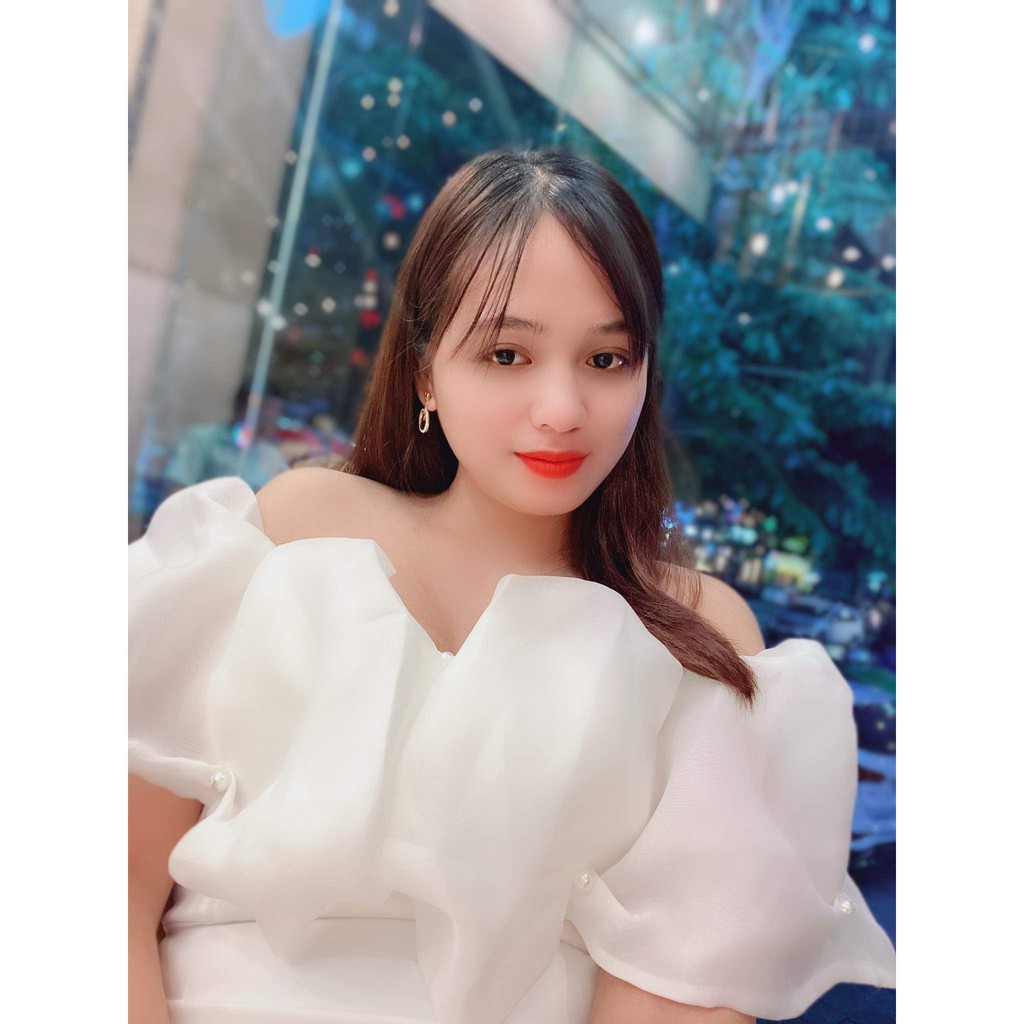 Váy body trễ vai viền bèo kính trắng sang chảnh dự tiệc V1640 ĐẸP HP FASHION