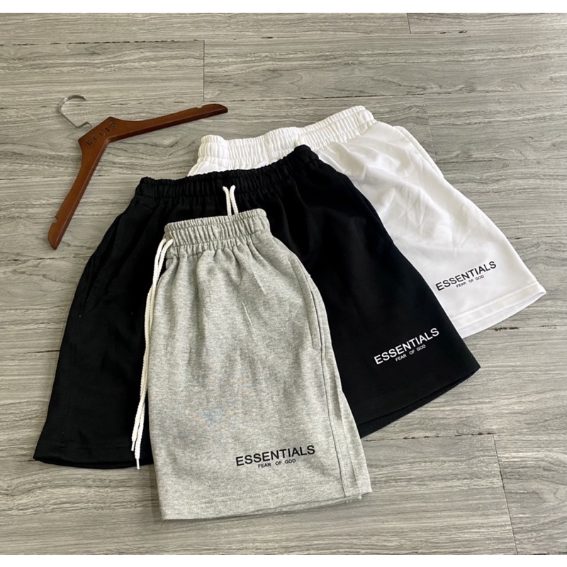 Quần short uinisex essentials có size 40kg tới 120kg chất vải cotton co dãn mát mẻ