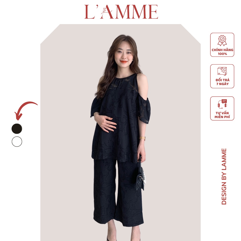 Set bầu Maya chất tơ mềm họa tiết hoa siêu sang chảnh cho chị em diện đi làm by LAMME