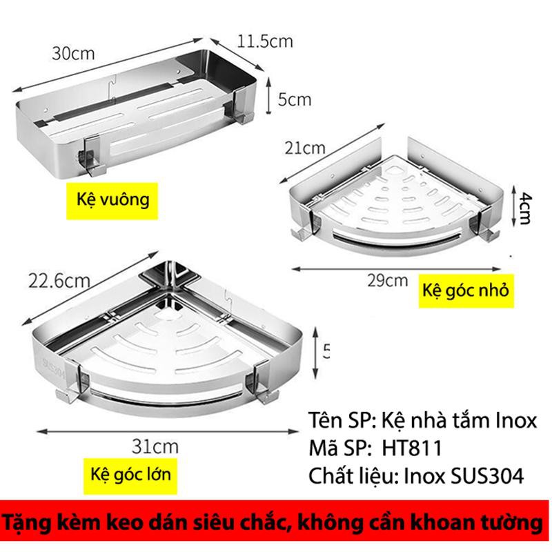 Kệ nhà tắm Inox 304 loại dày kèm keo dán