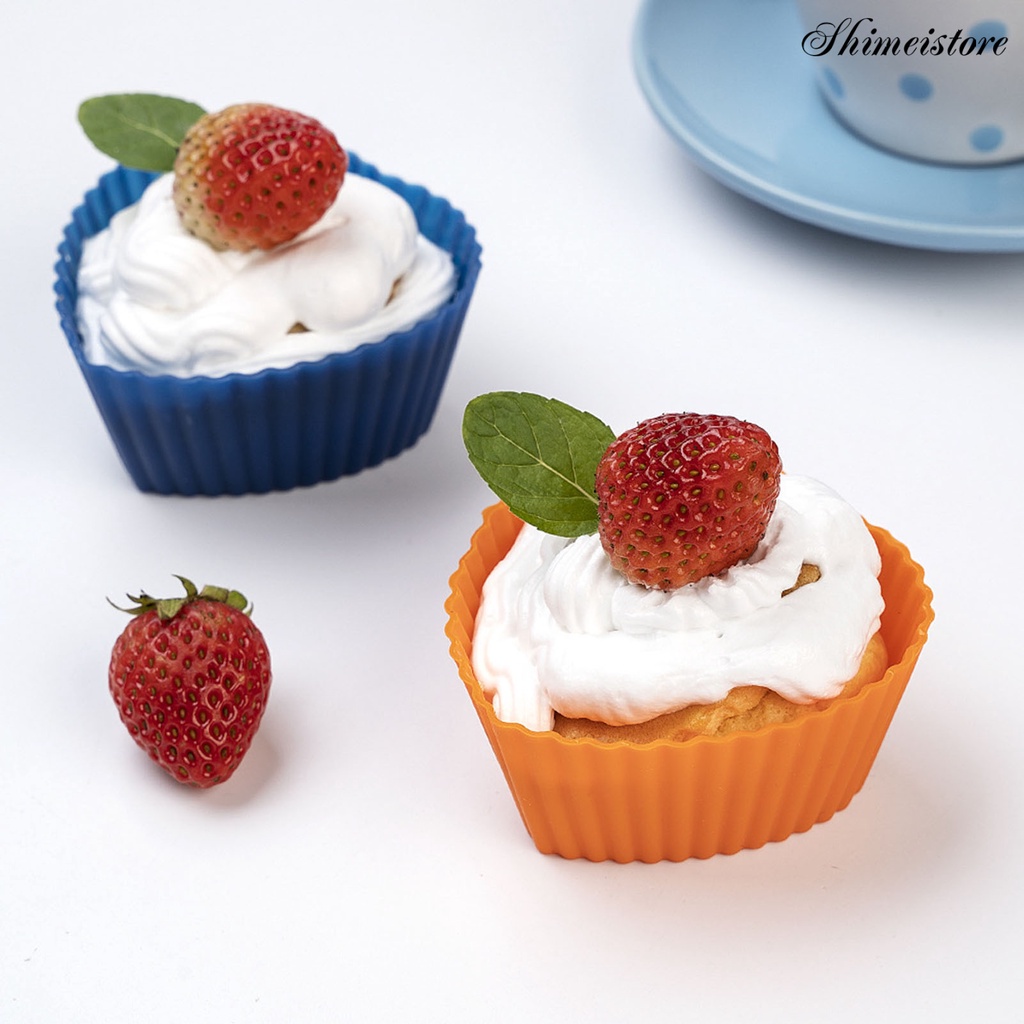 Set 3 Khuôn Làm Bánh Muffin Bằng Silicone Chống Dính Chịu Nhiệt Hình Trái Tim