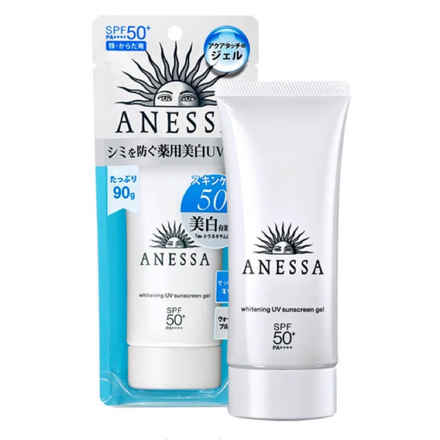 Kem chống nắng Anessa màu trắng Whitening UV Sunscreen Gel (90g) Nhật Bản - Dành cho mọi loại da kể cả da nhạy cảm