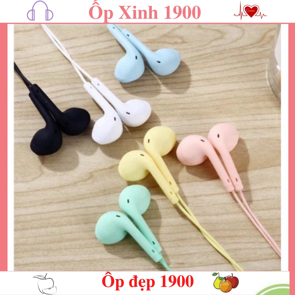 ☘️ Tai Nghe Nhạc in-ear Macaron U19 Chân 3.5mm cho Android và iOS ⚡️Có mic - FULL MÀU HÀN QUỐC⚡️ Shop Ốp Xinh 1900