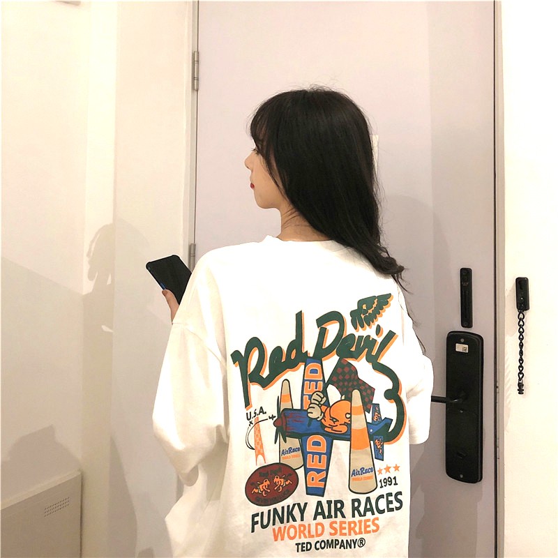 ÁO THUN, ÁO PHÔNG TAY LỠ UNISEX FORM RỘNG RED DEVIL M52 KL SHOP 01SHOP