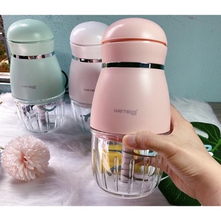 Máy xay ăn dặm cầm tay cốc thuỷ tinh hattiecs 6 lưỡi dao đa năng
