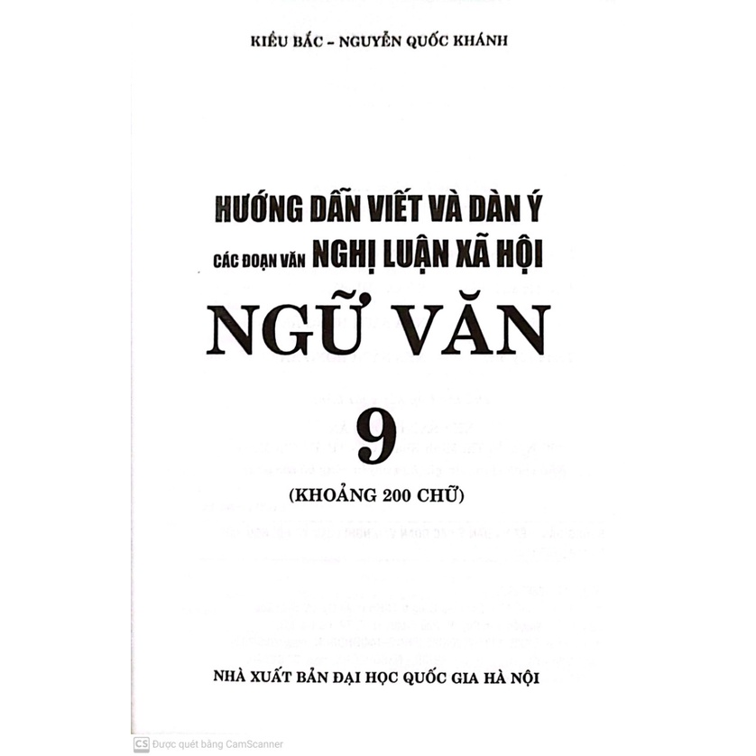 Sách Hướng Dẫn Viết Dàn Ý Các Đoạn Văn Nghị Luận Xã Hội Ngữ Văn 9