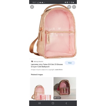 [ Gift Hãng Tách Sét ] Ba lô L@ncome Mini Backpack Rose Gold Girl's Bag