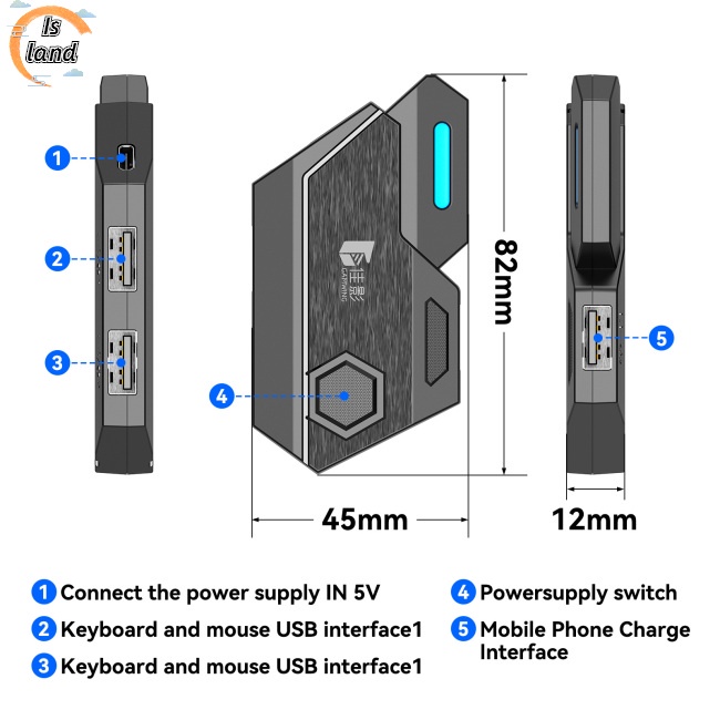 Bộ Chuyển Đổi Chuột Và Bàn Phím Đơn Bluetooth 5.0 Dùng Để Chơi Game Điện Thoại Di Động