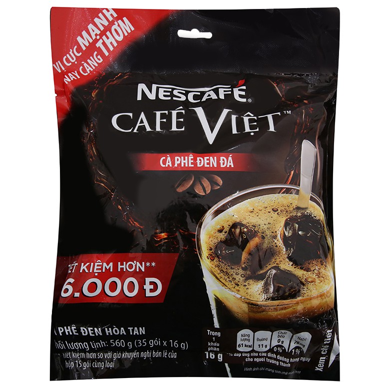 Cà phê đen hòa tan NesCafé Café Việt 560g (16g x 35 gói)