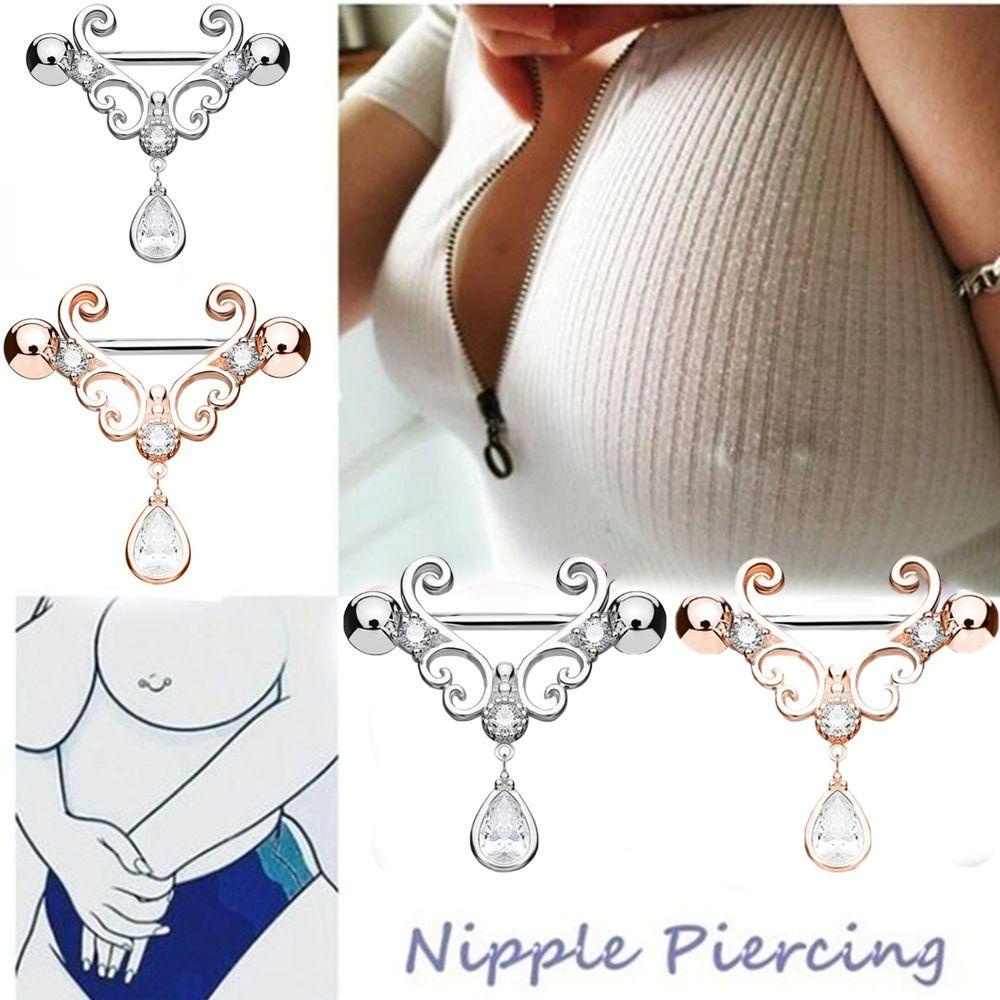 VANES1 Khuyên Nhũ Hoa Hình Giọt Nước Thời Trang