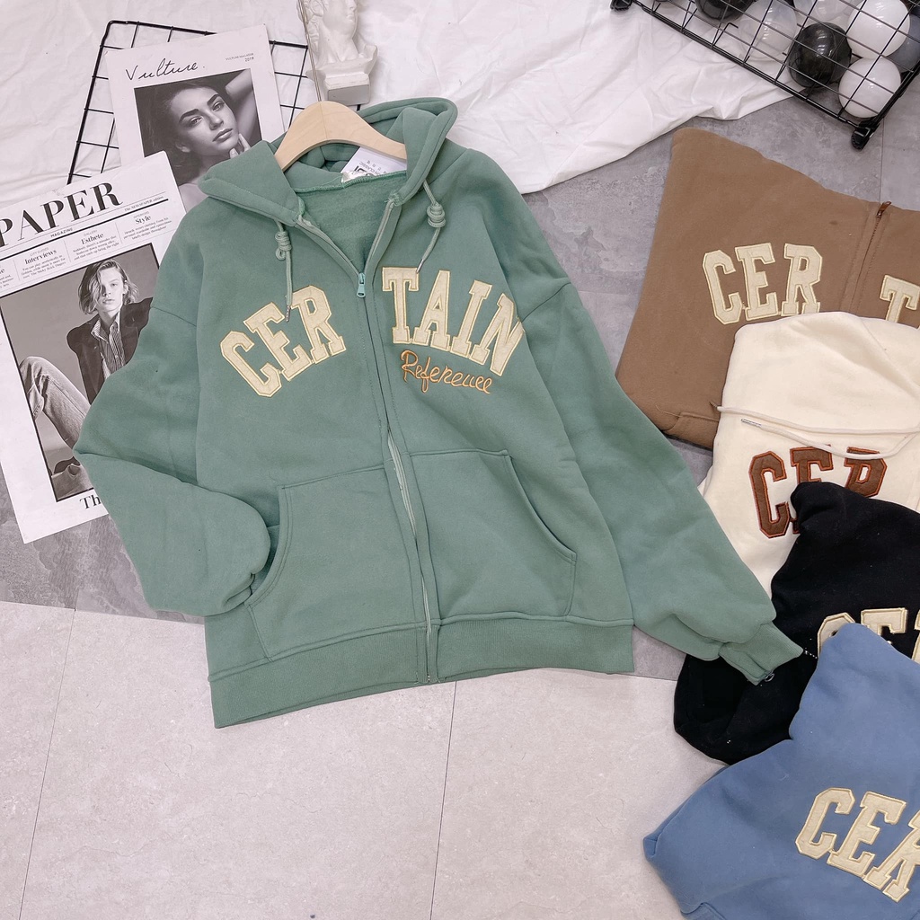 Áo nỉ kéo khóa chữ CER xinh xắn(kèm ảnh thật,video) | BigBuy360 - bigbuy360.vn