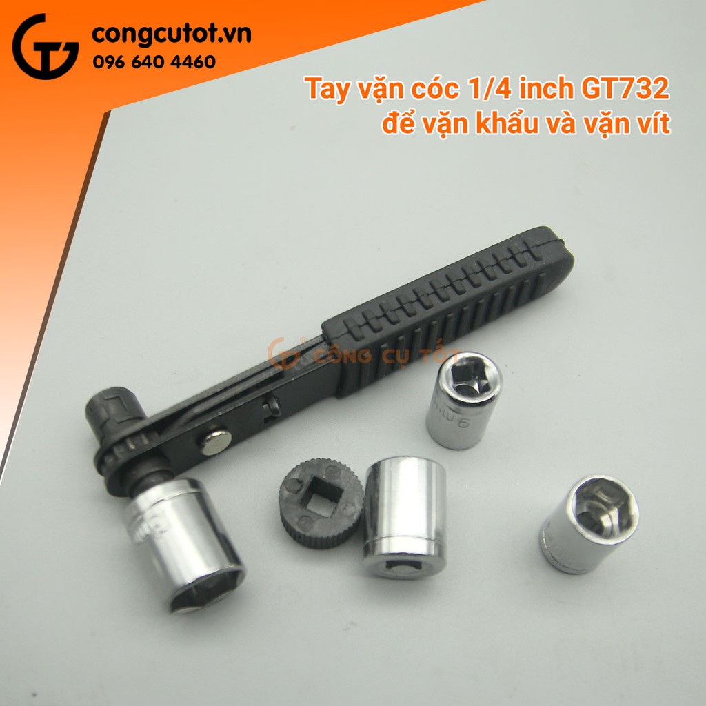 Tay vặn cóc 1/4inch vặn đầu khẩu và vặn vít