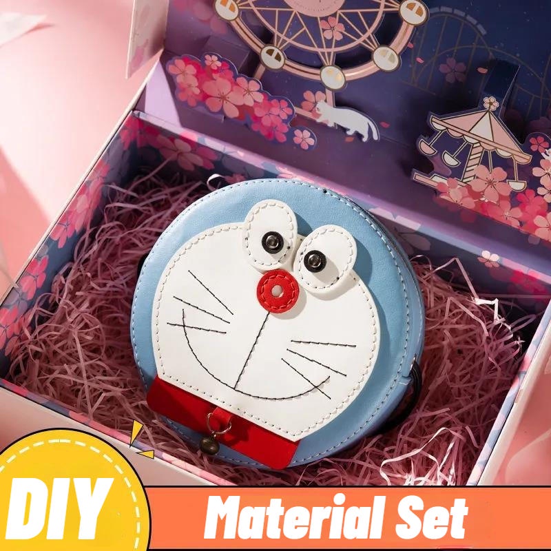 Túi Đeo Chéo Thêu Hình Doraemon Đáng Yêu Cho Nữ