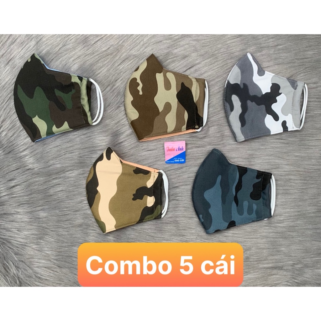 [HCM] combo 5 Khẩu trang vải lính ,3 lớp thượng hiệu TUẤN ANH , giao nhiều màu ngẫu nhiên , ảnh thật ,bảo đảm giao