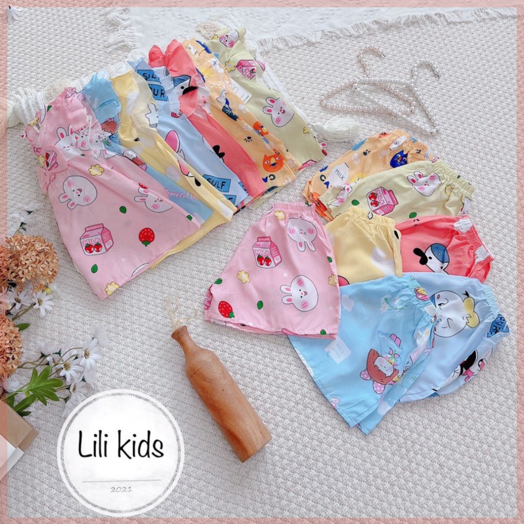 Sét Váy Áo 2 Dây, Bộ 2 Dây Vải Lanh Lụa Mềm, Áo Cánh Tiên Quần Bèo Xinh Xắn Điệu Đà Cho Bé Gái Từ 10-22kg - Lili.kids