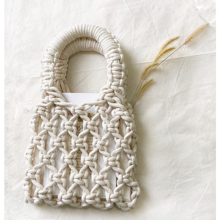 Túi xách đan lưới macrame